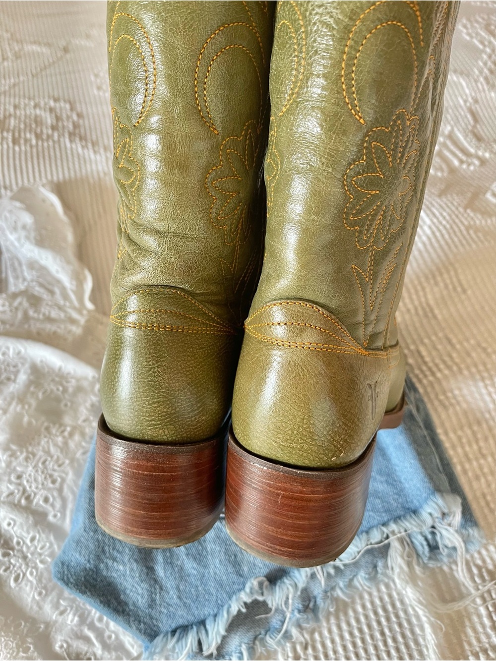 FRYE | Green Campus Flower Boots SOLD - Picture 5 of 8